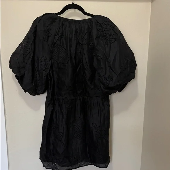 FRAME Black Puff Sleeve Eyelet Dress - Picture 5 of 14